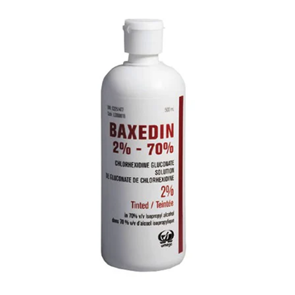 [410325] BAXEDIN Solution 2% chlorhexidine/70% alcohol - Tinted - 500ml