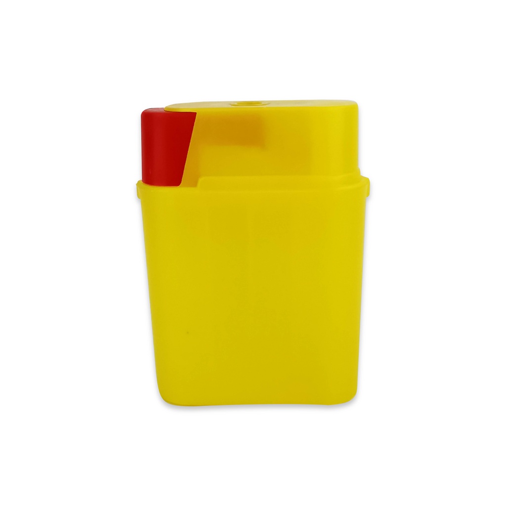 Contenant pour objets tranchants jaune (Bac à déchets) Petit - Avec petite ouverture ronde sur le dessus