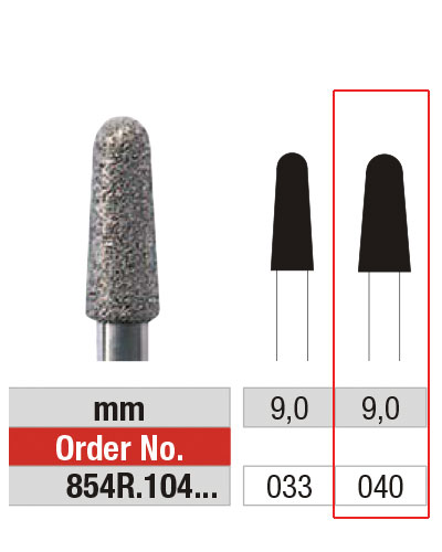 EDENTA® Fraise conique arrondie en diamant - grain moyen