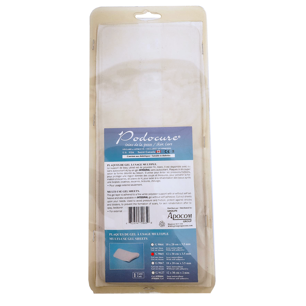 [7G9065] PODOCURE® Plaques de gel à usage multiple  (12 cm x 30 cm x 3,5 mm)