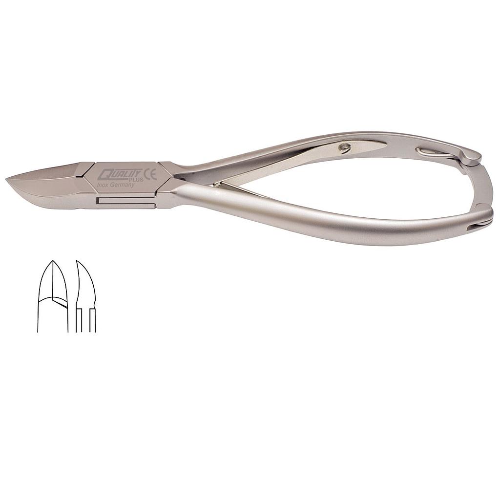 [1Q400] QUALITY PLUS® Pince à ongles à double ressort et barrure - Mors courbé inox - 14cm
