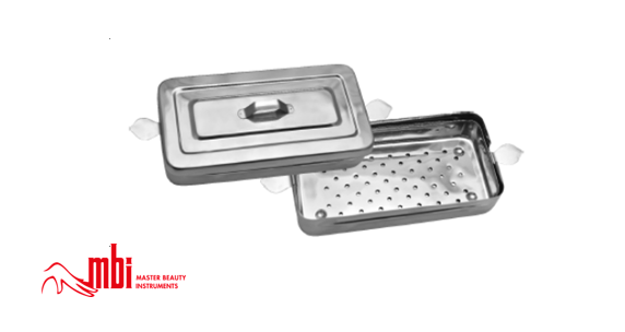 MBI® Stainless steel soaking basin. for instruments with cover (8 "x 4" x 2.5 ")