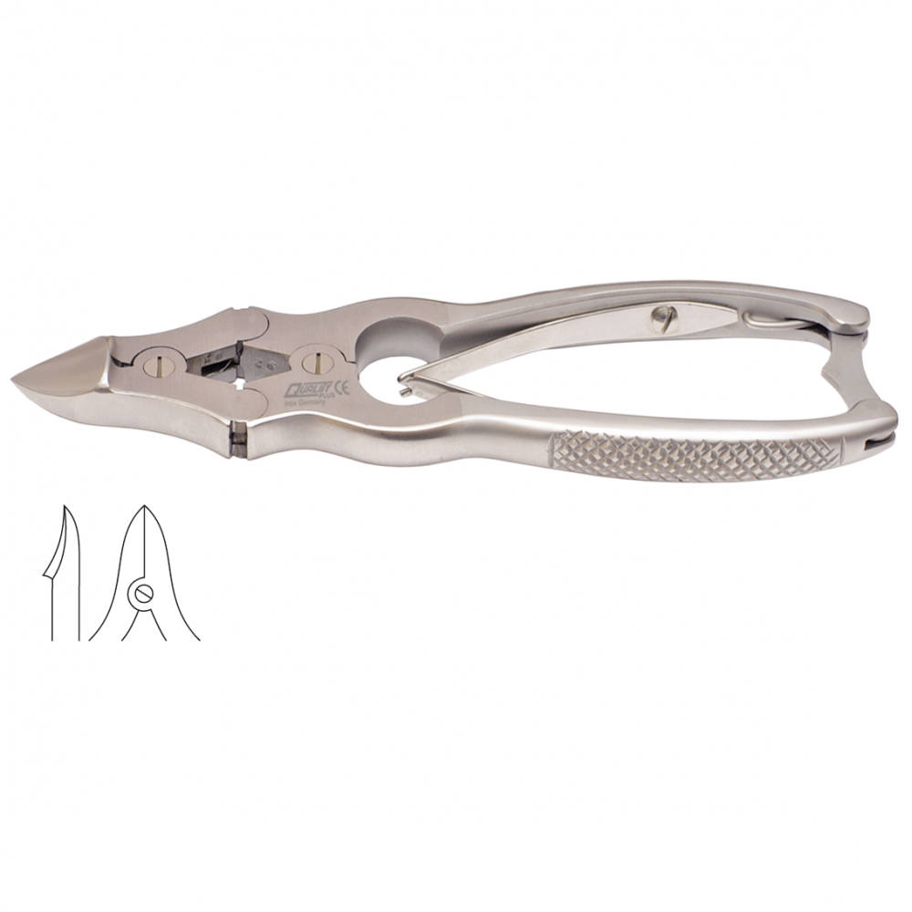 QUALITY PLUS® Pince à Ongles - Double Action Courbée Avec Serrure - 15cm