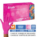 AURELIA® Blush® Gants en nitrile sans poudre - Moyen (200) Rose - (Caisse de 10 paq.)