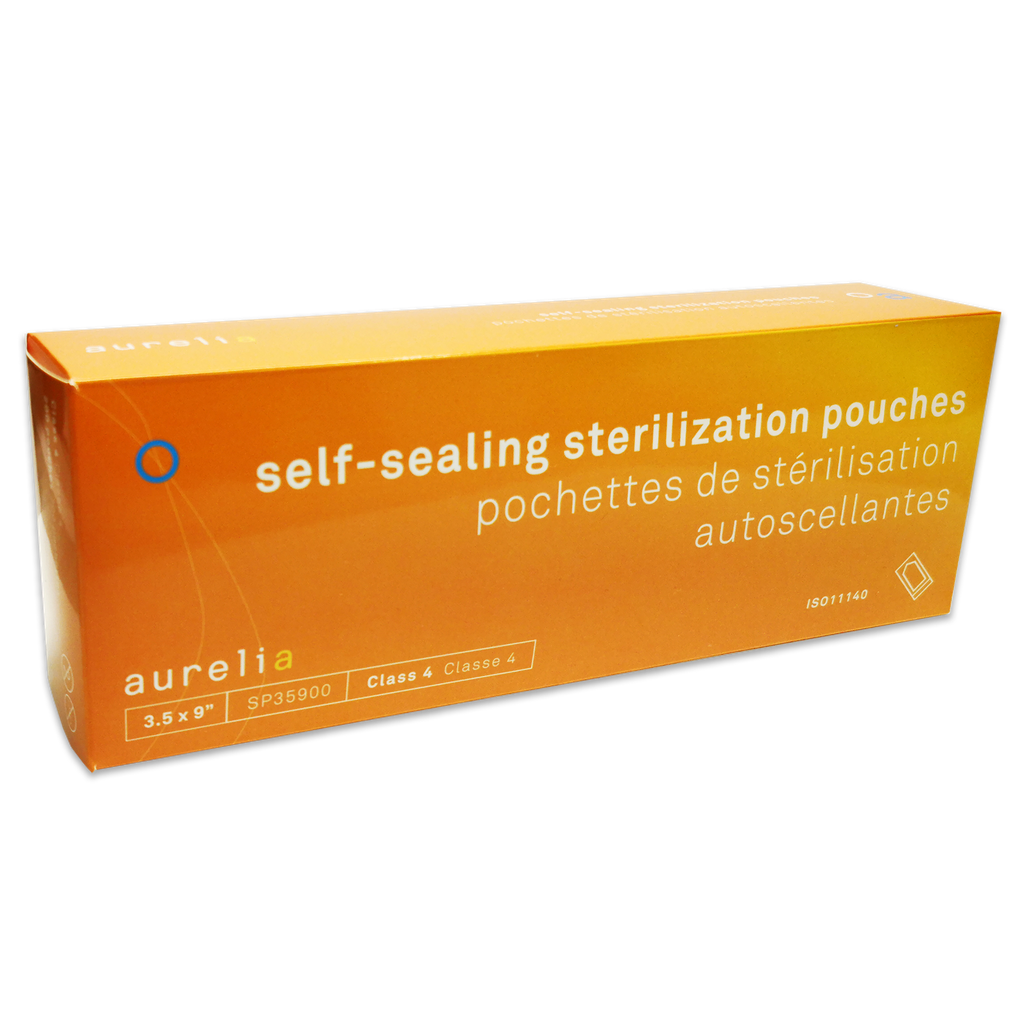 AURELIA® Self-Sealing Sterilization Pouches - 3½'' x 9'' (200) Blue