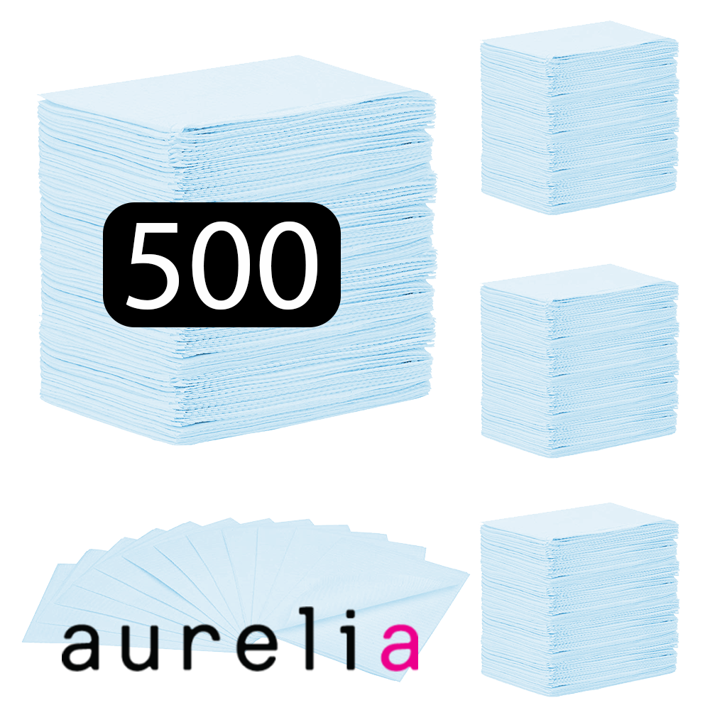 AURELIA - Bibs (3-ply) 2 ply of tissue & 1 ply poly (500) BLUE