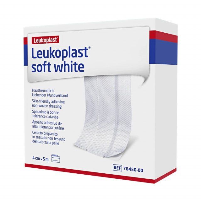 BSN® LEUKOPLAST® Soft White - Pansement adhésif hypoallergénique non-tissé (1) 4 cm x 5 m