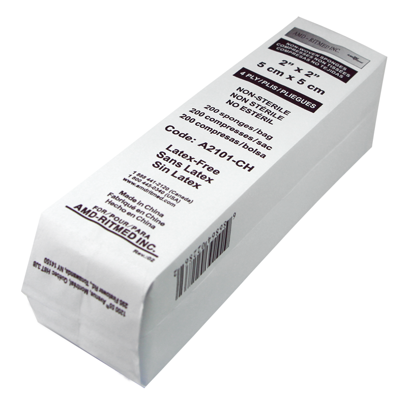 MASTER AMD Ritmed ® Nonwoven all purpose compresses - 4 ply - 2"x 2" (200) White
