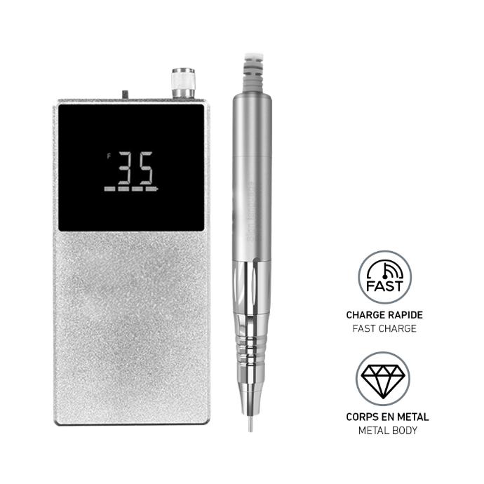 [22114] PODOCURE PRO-MAX + - Fraiseuse portative sans fil rechargeable 35K - Fil de pièce à main droit 48''