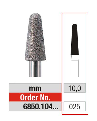 [2E6850025] EDENTA® Fraise conique à bout arrondi en diamant - gros grain