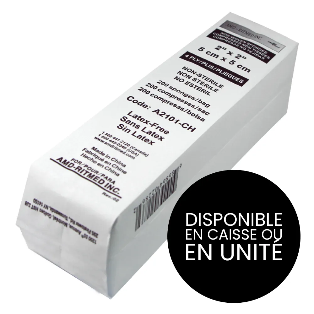 [A2101-CH-1] AMD Ritmed ® All Purpose Nonwoven Compresses - 4 Ply - 2 "x 2" (200) White (1)