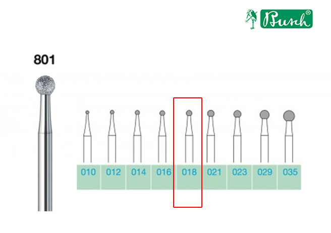 [2801018] °BUSCH® Fraise en diamant -Grain moyen (1.8)