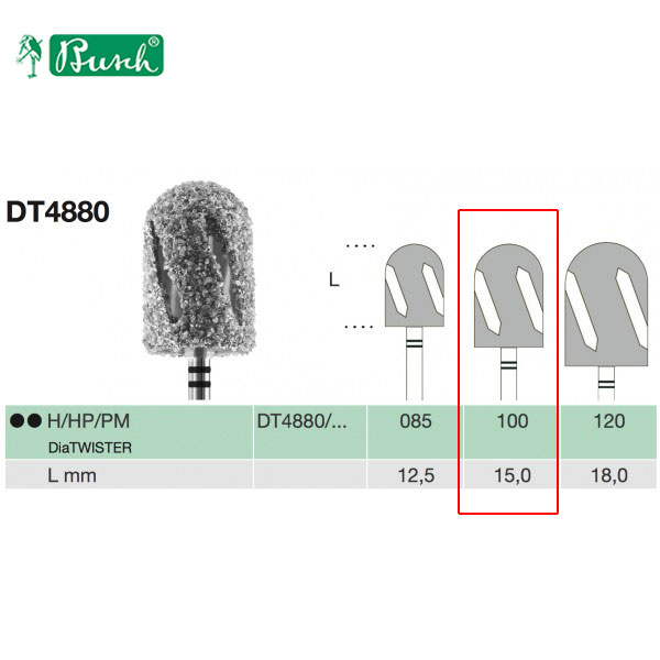 [2DT4880100] BUSCH® Fraise en diamant - Grain méga gros (DiaTWISTER)