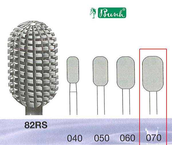 [282RS070] BUSCH® Fraise en acier inoxydable grosse - Denture droite avec taille transversale