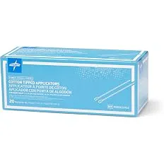 MEDLINE - Applicateur stérile en bois avec embout en coton, 6 po, 2 par paquet intérieur