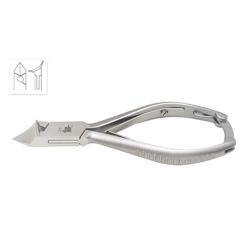 [1MBI-201] MBI® Pince à ongles à double ressort - mors oblique & concave - 5½ pouces