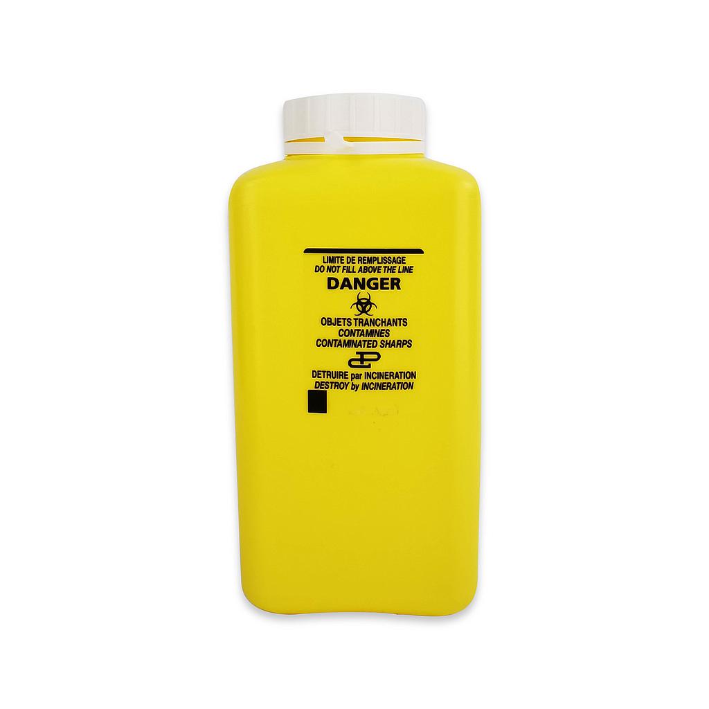 Yellow Sharps Container - Square (2 L) Large