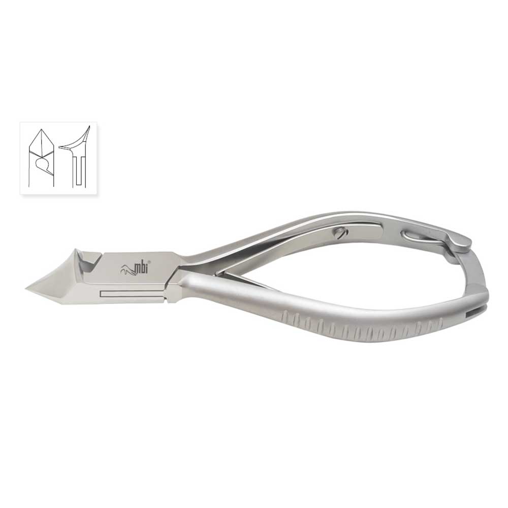 MBI® Double spring nail nipper - oblique & concave jaw 4½''