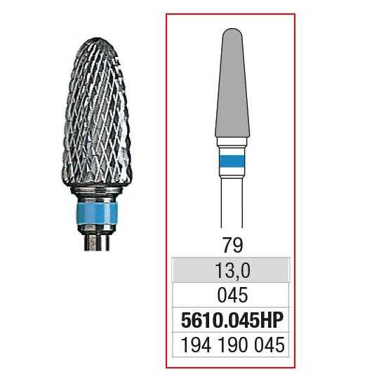 EDENTA® Conical bur w/ regular helical cut (blue tag) - Carbonate