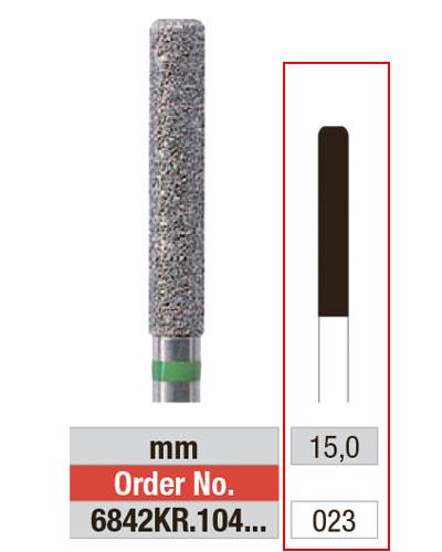 [2E6842KR023] EDENTA® Fraise cylindrique en diamant - gros grain
