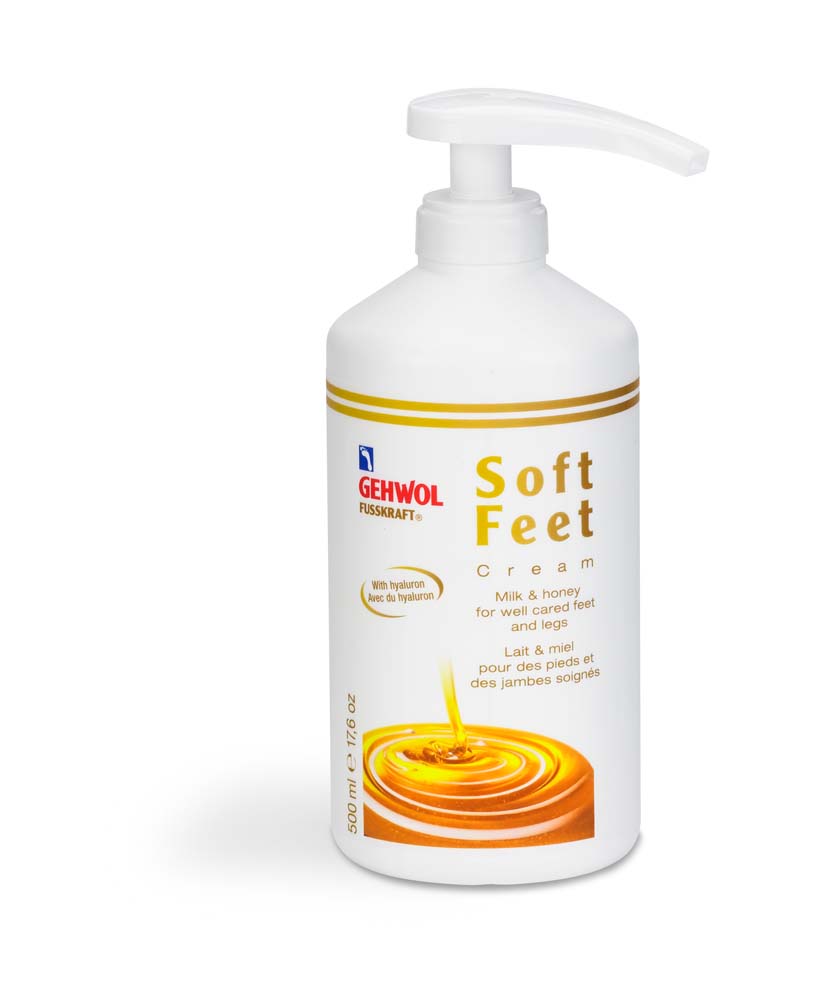 [GEP161241101] GEHWOL® FUSSKRAFT® Crème Soft Feet - Lait & miel (avec pompe) 500 ml