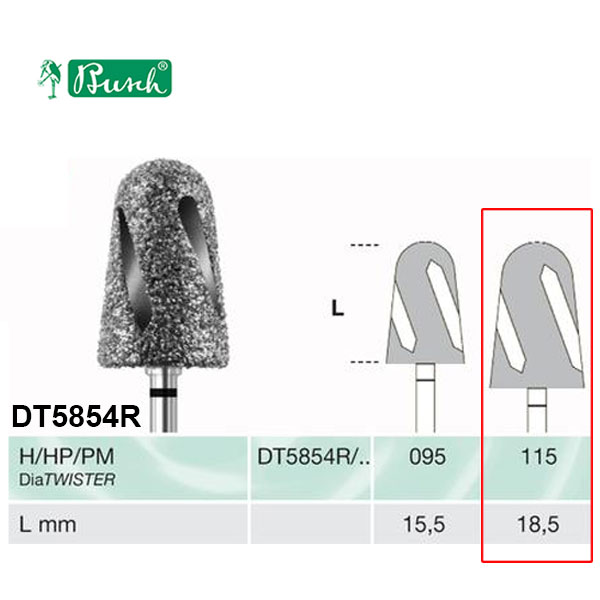 [2DT5854R115] BUSCH® Fraise en diamant - Gros Grain (DiaTWISTER)