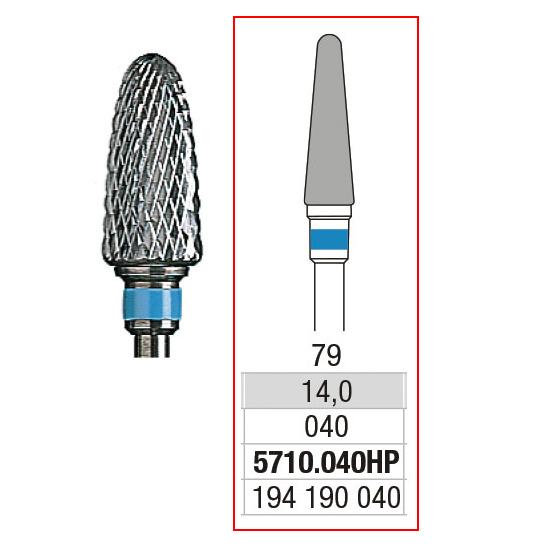 EDENTA® Fraise conique en carbure de tungstène - denture croisée régulière (bague bleue)