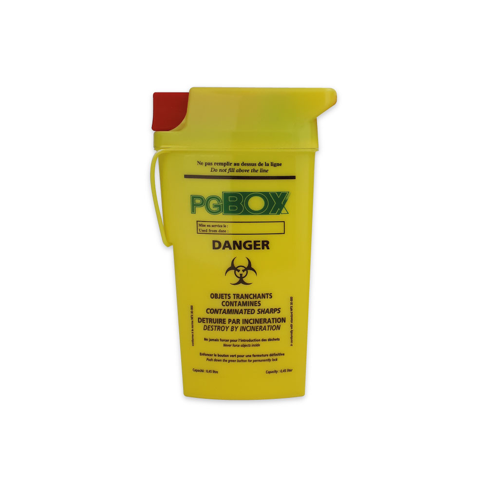 Yellow Sharps Container (0.45 L) PGBOX