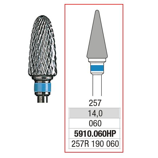 EDENTA® Fraise conique pointue en carbure de tungstène - denture croisée régulière (bague bleue)