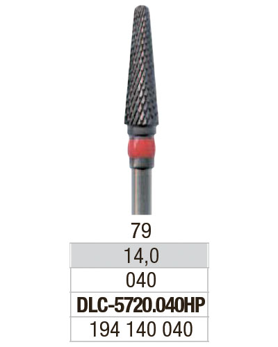 [2E5720040] EDENTA® Fraise conique en carbure de tungstène - denture croisée fine (bague rouge)