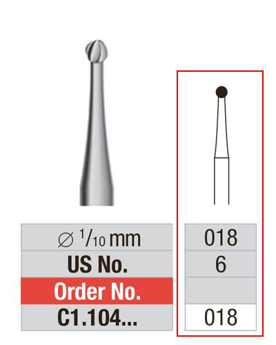 EDENTA® Fraise boule régulière en carbure de tungstène