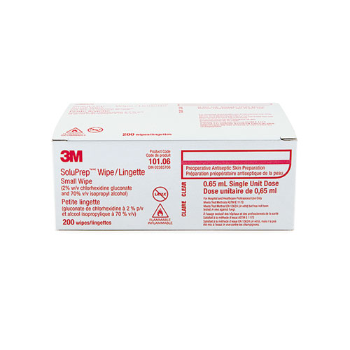 [410106] 3M® Solu-Prep Tampons-lingettes 2% chlo./70% alc. (200/emb.ind.)