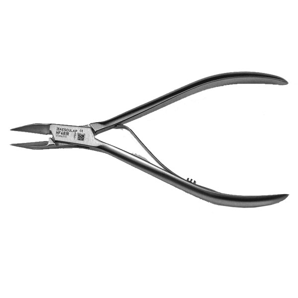 [1HF481R] AESCULAP® Fine simple spring nail nipper - Straight end pointed jaw