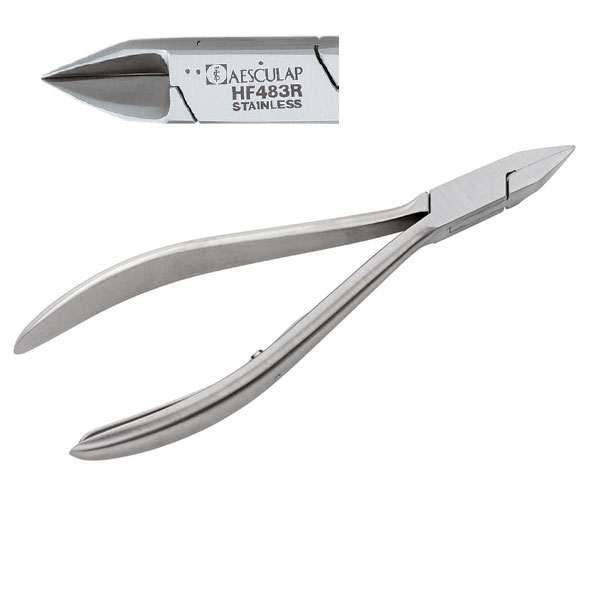 [1HF483R] AESCULAP® Simple spring nail nipper - straight & pointed jaw