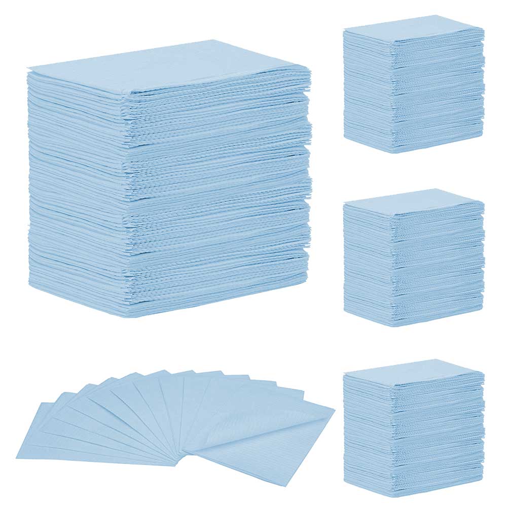 [5MED8282] MEDICOM® SafeBasics™ Dry-Back® Bibs (3-ply) 2 ply of tissue & 1 ply poly (500) Blue