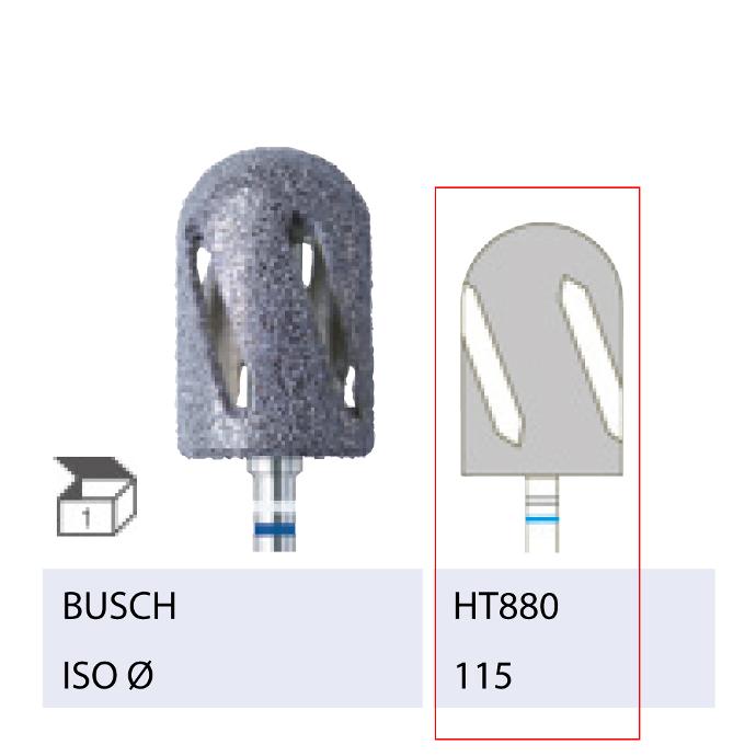 [2HT880115] BUSCH® Diamond and Ceramic Bur - Medium grit (Hybrid twister)