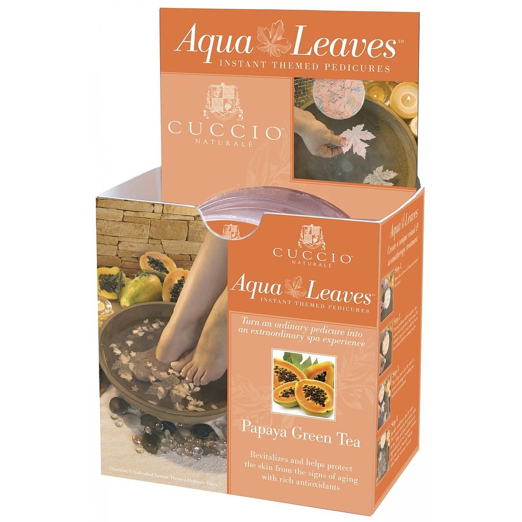 [3080-6] CUCCIO NATURALÉ Aqua Leaves  ( 6 / box ) - Papaya & Green tea