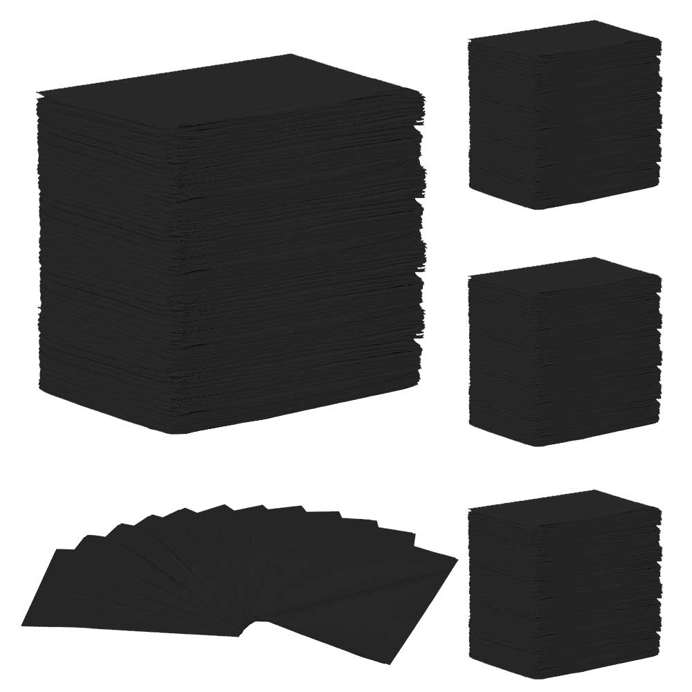 [5MED8292] MEDICOM® SafeBasics™ Dry-Back® Bavettes (3 plis) 2 plis de papier & 1 pli de polyéthylène (500) Noir