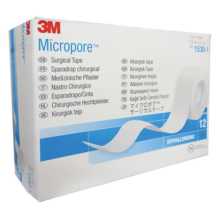 [1530-1] 3M® Micropore ™ Surgical Adhesive Tape - Plaster (12) 1 inch x 10 yards